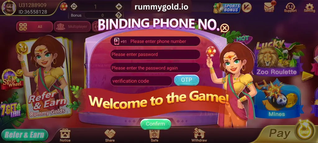 Register on Rummy Gold